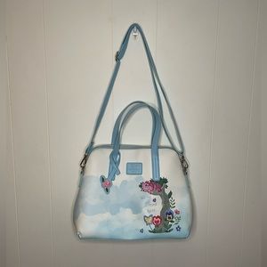 Loungefly Disney Alice in Wonderland Cheshire Cat Flora Watercolor Satchel Purse